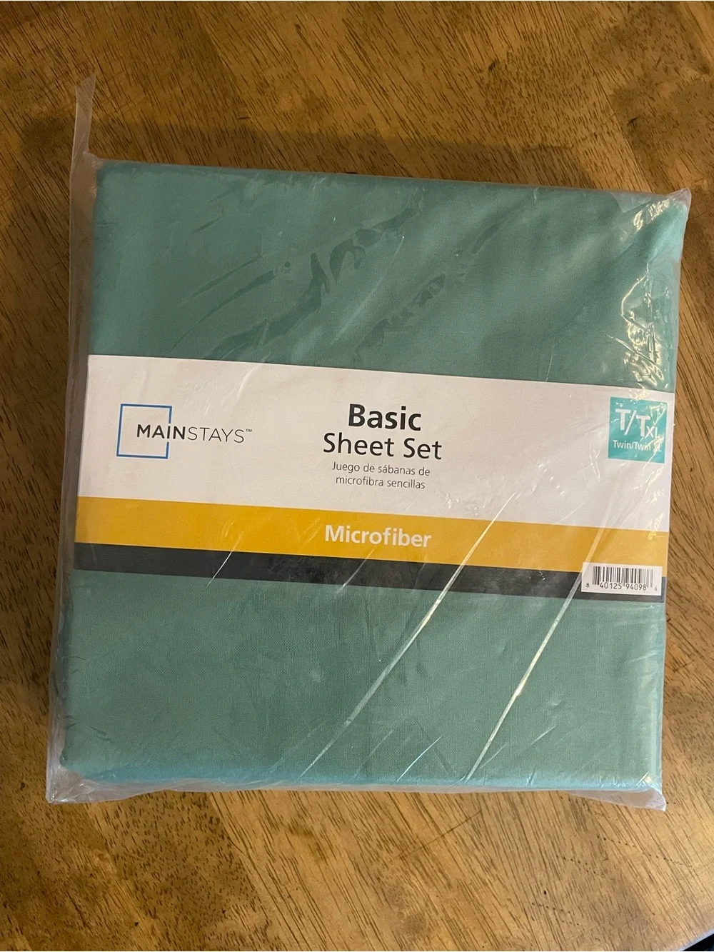 Mainstays Basic Microfiber Sheet Set Twin/Twin XL Teal green lily  New